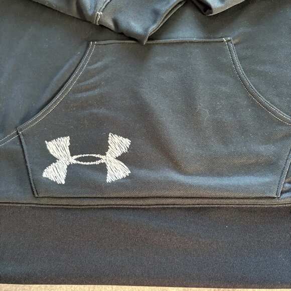 Under Armour Women's Black Fleece Pullover Hoodie Kangaroo Pocket XL - Picture 3 of 13